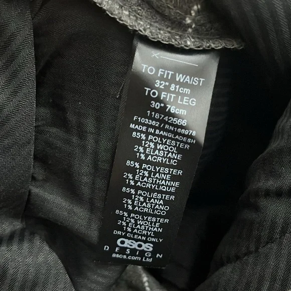 ASOS Design womans gray checkered casual dress pant - Picture 9 of 9